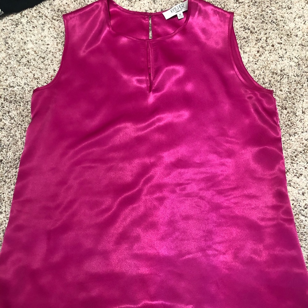 Kasper Hot Pink Silk Blouse- Medium